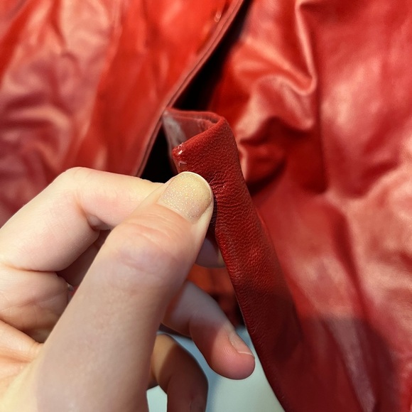Neiman Marcus NWOT Vintage Short Red Cape Style Leather Jacket Sz XL Y2K - Picture 11 of 14